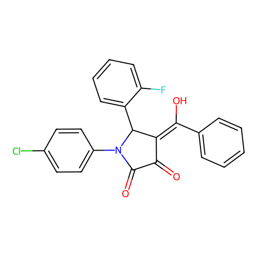 4-benzoyl-1-(4-chlorophenyl)-5-(2-fluorophenyl)-3-hydroxy-1H-pyrrol-2(5H)-one structure