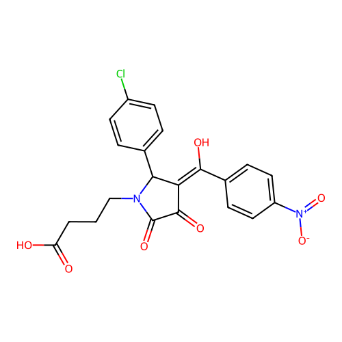 4-(2-(4-chlorophenyl)-4-hydroxy-3-(4-nitrobenzoyl)-5-oxo-2,5-dihydro-1H-pyrrol-1-yl)butanoic acid structure