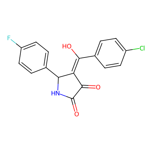 4-(4-chlorobenzoyl)-5-(4-fluorophenyl)-3-hydroxy-1,5-dihydro-2H-pyrrol-2-one structure