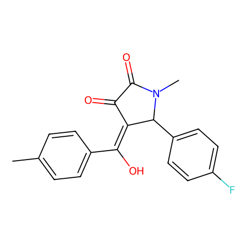 5-(4-Fluoro-phenyl)-3-hydroxy-1-methyl-4-(4-methyl-benzoyl)-1,5-dihydro-pyrrol-2-one structure