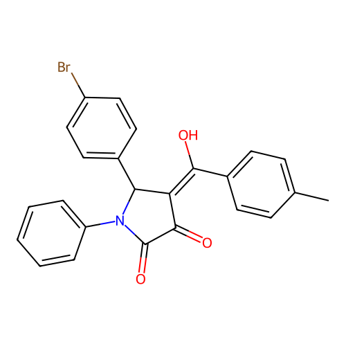 5-(4-bromophenyl)-3-hydroxy-4-(4-methylbenzoyl)-1-phenyl-1H-pyrrol-2(5H)-one structure