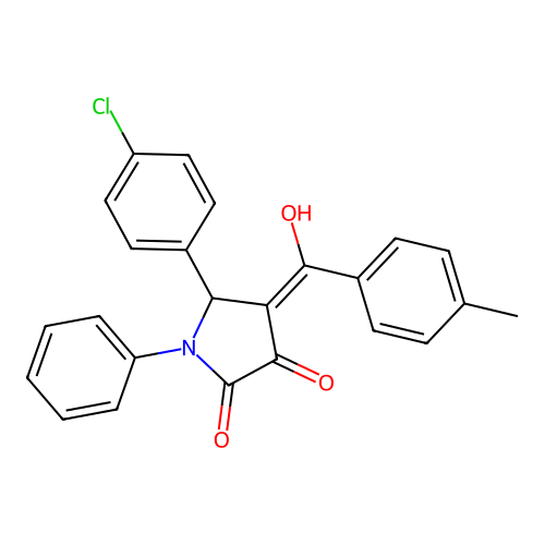 5-(4-chlorophenyl)-3-hydroxy-4-(4-methylbenzoyl)-1-phenyl-1,5-dihydro-2H-pyrrol-2-one structure