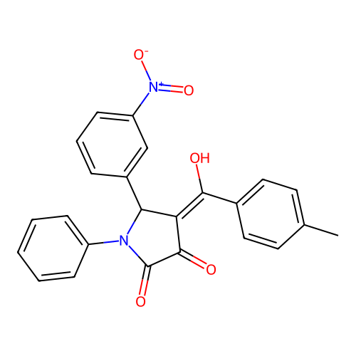 3-hydroxy-4-(4-methylbenzoyl)-5-(3-nitrophenyl)-1-phenyl-1H-pyrrol-2(5H)-one structure