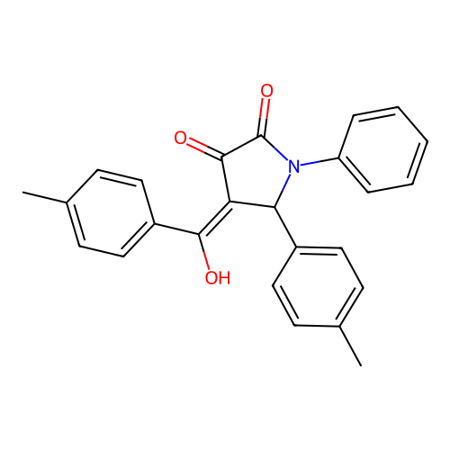 3-hydroxy-4-(4-methylbenzoyl)-5-(4-methylphenyl)-1-phenyl-1,5-dihydro-2H-pyrrol-2-one structure