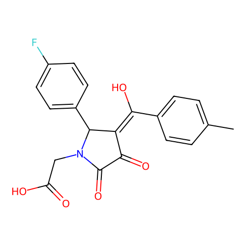 {(3E)-2-(4-fluorophenyl)-3-[hydroxy(4-methylphenyl)methylidene]-4,5-dioxopyrrolidin-1-yl}acetic acid structure