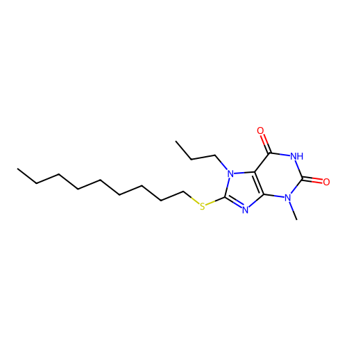3-Methyl-8-nonylsulfanyl-7-propyl-3,7-dihydro-purine-2,6-dione structure