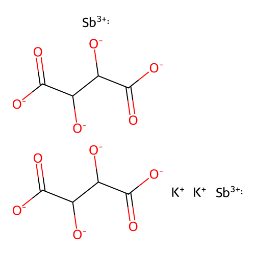 DL-Antimony potassium tartrate structure