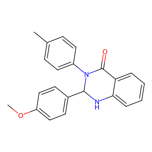 2-(4-methoxyphenyl)-3-(4-methylphenyl)-2,3-dihydroquinazolin-4(1H)-one structure