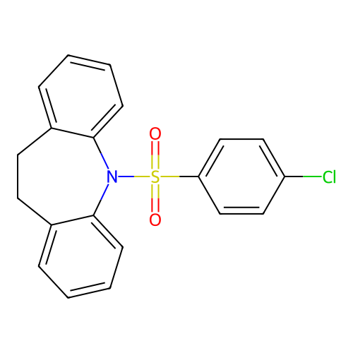 5-[(4-chlorophenyl)sulfonyl]-10,11-dihydro-5H-dibenzo[b,f]azepine structure