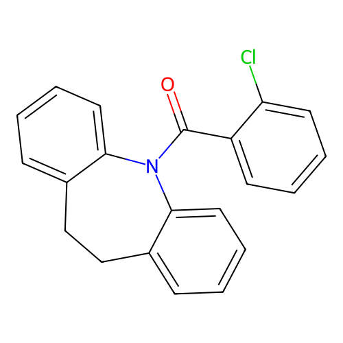 (2-chlorophenyl)(10,11-dihydro-5H-dibenzo[b,f]azepin-5-yl)methanone structure