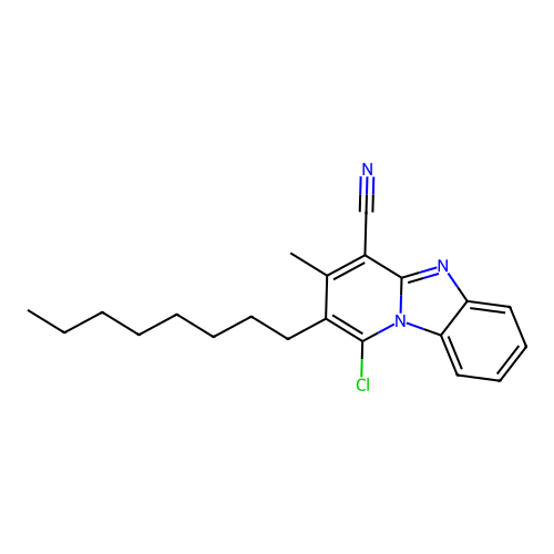1-Chloro-3-methyl-2-octylpyrido[1,2-a]benzimidazole-4-carbonitrile structure