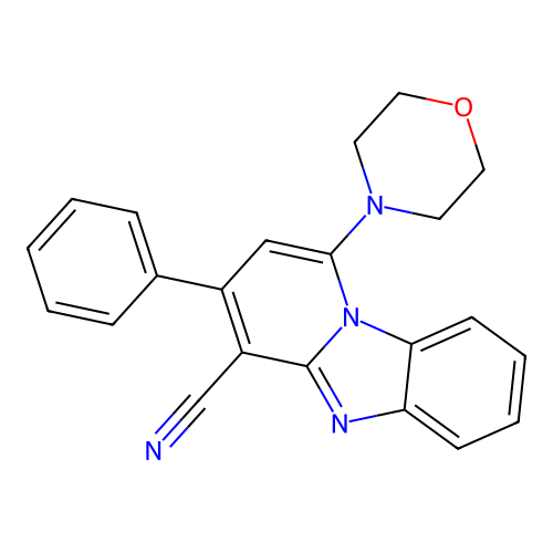 1-(4-Morpholinyl)-3-phenylpyrido(1,2-A)benzimidazole-4-carbonitrile structure