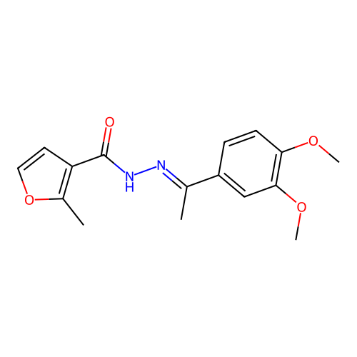N'-[(1E)-1-(3,4-dimethoxyphenyl)ethylidene]-2-methylfuran-3-carbohydrazide structure