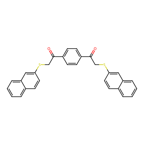 1,1'-(1,4-Phenylene)bis(2-(naphthalen-2-ylthio)ethanone) structure