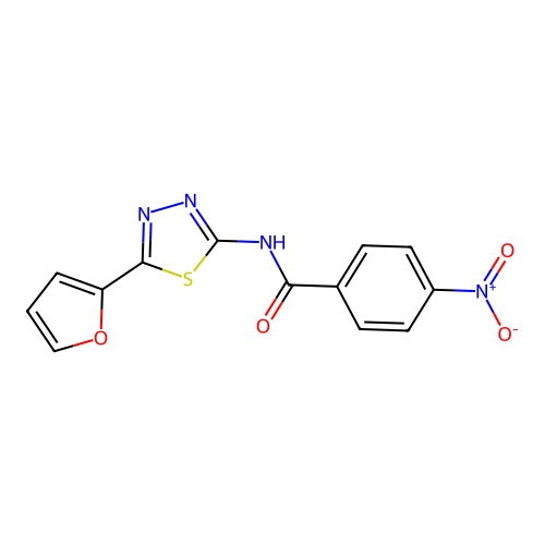 N-(5-(furan-2-yl)-1,3,4-thiadiazol-2-yl)-4-nitrobenzamide structure