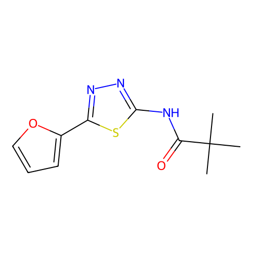 N-[5-(furan-2-yl)-1,3,4-thiadiazol-2-yl]-2,2-dimethylpropanamide structure