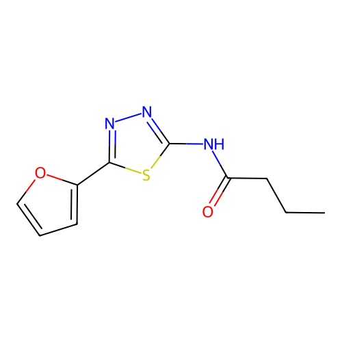 N-(5-Furan-2-yl-[1,3,4]thiadiazol-2-yl)-butyramide structure