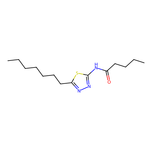 N-(5-heptyl-1,3,4-thiadiazol-2-yl)pentanamide structure