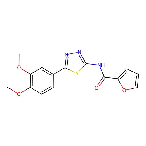N-[5-(3,4-dimethoxyphenyl)-1,3,4-thiadiazol-2-yl]furan-2-carboxamide structure
