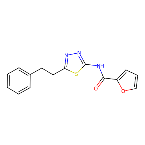 N-(5-phenethyl-1,3,4-thiadiazol-2-yl)furan-2-carboxamide structure