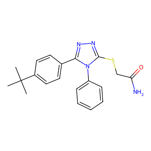 2-{[5-(4-tert-butylphenyl)-4-phenyl-4H-1,2,4-triazol-3-yl]sulfanyl}acetamide structure