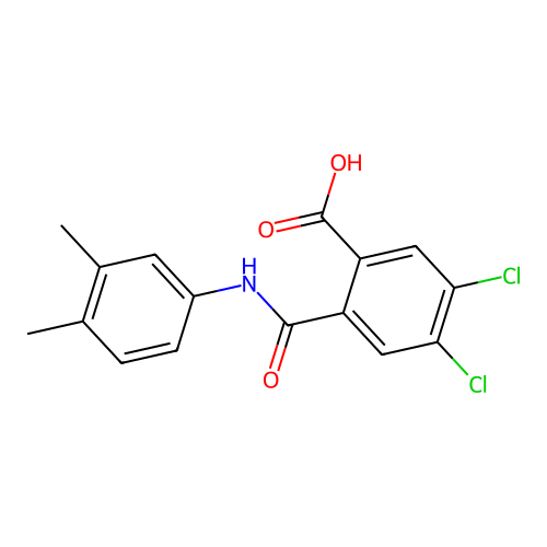 4,5-Dichloro-2-[(3,4-dimethylphenyl)carbamoyl]benzoic acid structure