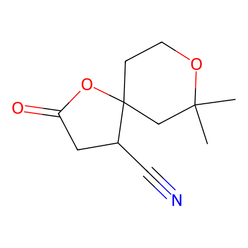 7,7-Dimethyl-2-oxo-1,8-dioxaspiro[4.5]decane-4-carbonitrile structure