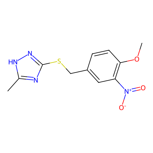 3-(4-Methoxy-3-nitro-benzylsulfanyl)-5-methyl-4H-[1,2,4]triazole structure