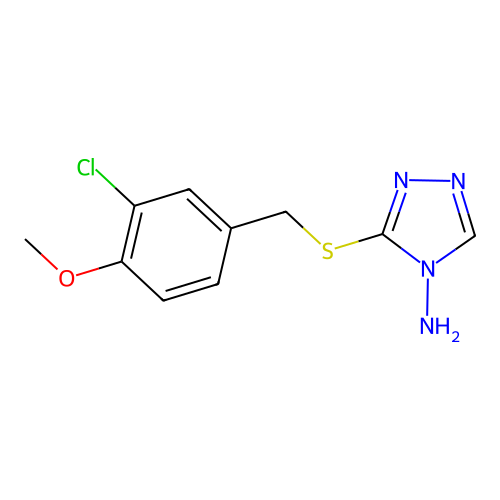 3-[(3-chloro-4-methoxybenzyl)sulfanyl]-4H-1,2,4-triazol-4-amine structure