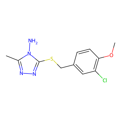 3-[(3-chloro-4-methoxybenzyl)sulfanyl]-5-methyl-4H-1,2,4-triazol-4-amine structure