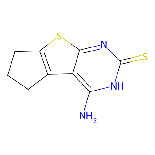 4-amino-6,7-dihydro-5H-cyclopenta[4,5]thieno[2,3-d]pyrimidine-2-thiol structure