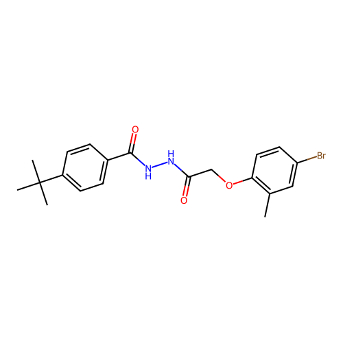 N'-[(4-bromo-2-methylphenoxy)acetyl]-4-tert-butylbenzohydrazide structure
