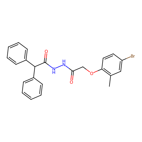 N'-[(4-bromo-2-methylphenoxy)acetyl]-2,2-diphenylacetohydrazide structure