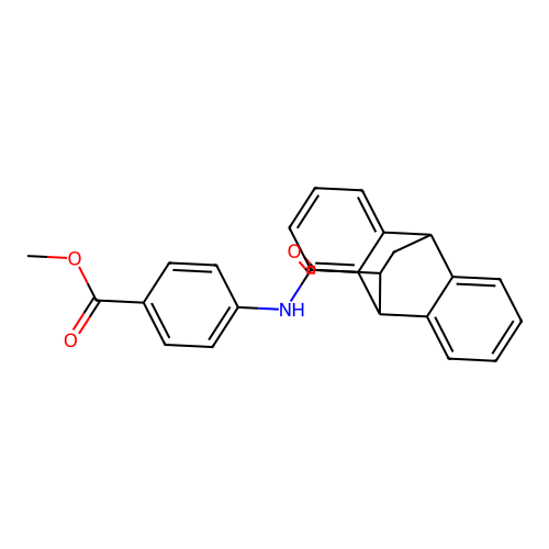 Methyl 4-[(9,10-dihydro-9,10-ethanoanthracen-11-ylcarbonyl)amino]benzoate structure
