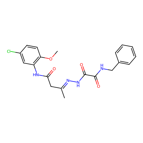 3-{[(benzylamino)(oxo)acetyl]hydrazono}-N-(5-chloro-2-methoxyphenyl)butanamide structure