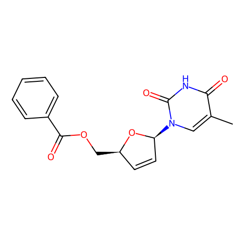 Thymidine, 2',3'-didehydro-3'-deoxy-, 5'-benzoate structure