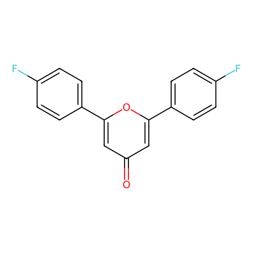 2,6-Bis(4-fluorophenyl)pyran-4-one structure