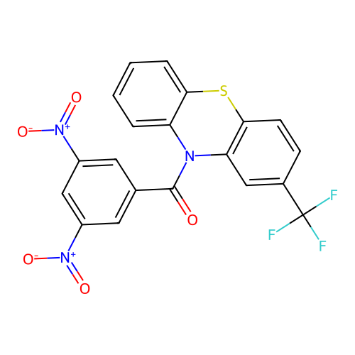 (3,5-dinitrophenyl)[2-(trifluoromethyl)-10H-phenothiazin-10-yl]methanone structure