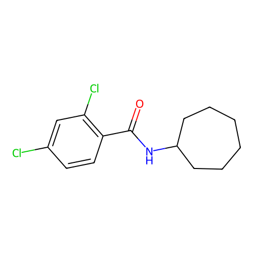 2,4-dichloro-N-cycloheptylbenzamide structure