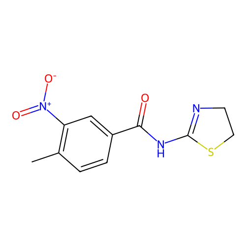N-(4,5-dihydro-1,3-thiazol-2-yl)-4-methyl-3-nitrobenzamide structure