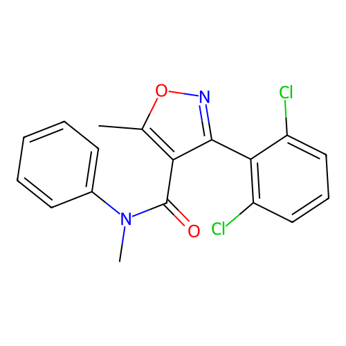 3-(2,6-dichlorophenyl)-N,5-dimethyl-N-phenylisoxazole-4-carboxamide structure