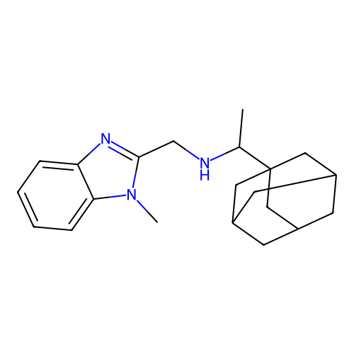 1-(1-adamantyl)-N-[(1-methyl-1H-benzimidazol-2-yl)methyl]ethanamine structure