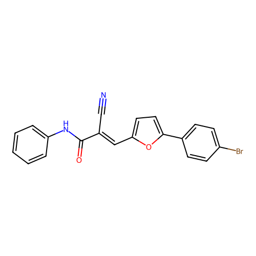 (E)-3-(5-(4-bromophenyl)furan-2-yl)-2-cyano-N-phenylacrylamide structure