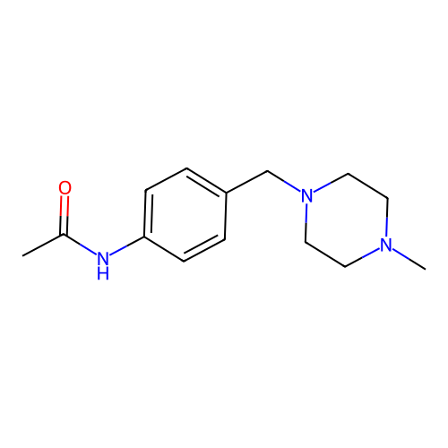 N-{4-[(4-methyl-1-piperazinyl)methyl]phenyl}acetamide structure