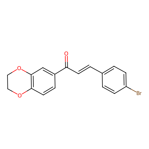 (2E)-3-(4-bromophenyl)-1-(2,3-dihydro-1,4-benzodioxin-6-yl)prop-2-en-1-one structure