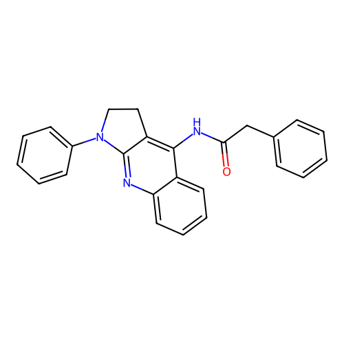 2-phenyl-N-(1-phenyl-2,3-dihydro-1H-pyrrolo[2,3-b]quinolin-4-yl)acetamide structure