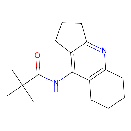 N-(2,3,5,6,7,8-hexahydro-1H-cyclopenta[b]quinolin-9-yl)-2,2-dimethylpropanamide structure