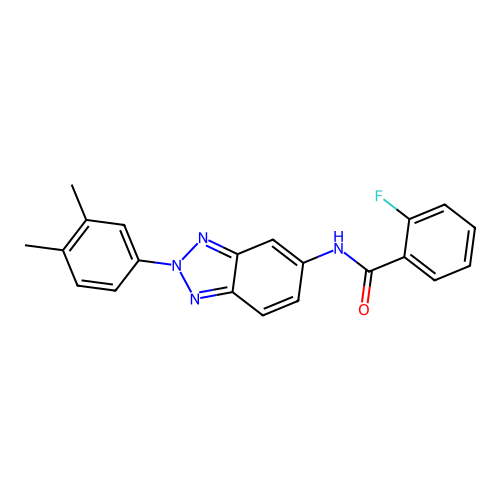 N-[2-(3,4-dimethylphenyl)-2H-benzotriazol-5-yl]-2-fluorobenzamide structure