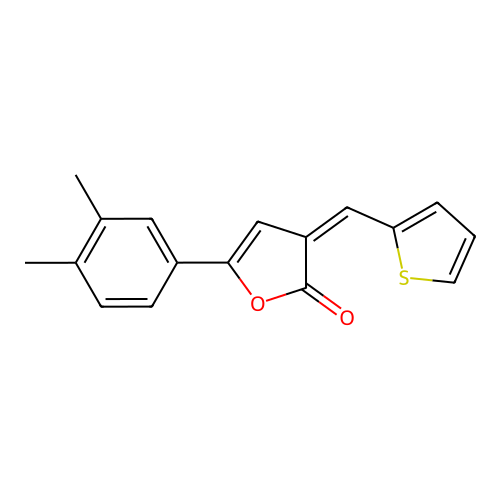 5-(3,4-Dimethylphenyl)-3-(thiophen-2-ylmethylidene)furan-2-one structure
