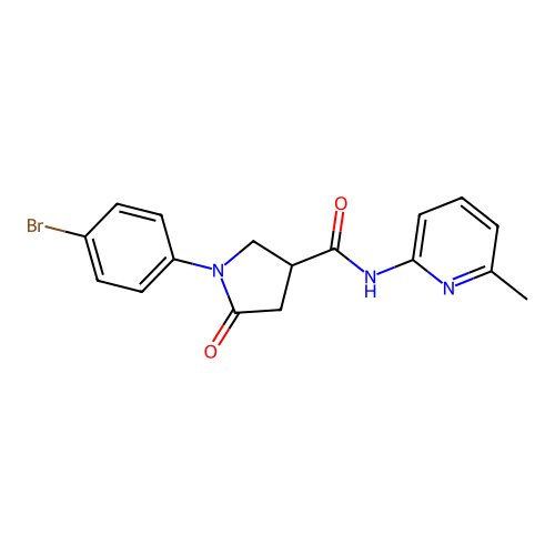 1-(4-bromophenyl)-N-(6-methylpyridin-2-yl)-5-oxopyrrolidine-3-carboxamide structure